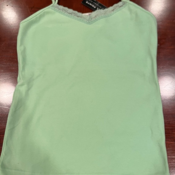 All Points by Reference Point Lime Green Lace Trimmed Tank NWT - Picture 5 of 6